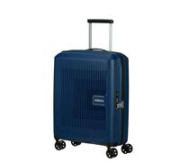 American Tourister Aerostep - Spinner S, Bagaglio a Mano Espandibile, 55 cm, 36/40 L, Blu Marino