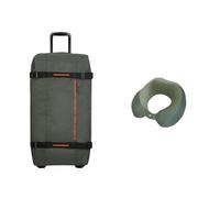 American Tourister Borsa da viaggio Urban Track con 2 ruote 78,5 cm kaki scuro con cuscino da viaggio, oliva/lime