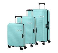 American Tourister Liftoff 4 ruote Set di valigie 3 pezzi con piega di espansione blu