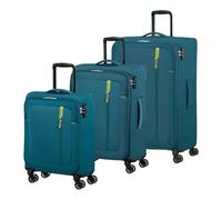 American Tourister Nitestream 4 ruote Set di valigie 3 pezzi con piega di espansione blu