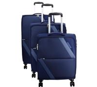 American Tourister Star Max 4 ruote Set di valigie 3 pezzi con piega di espansione blu