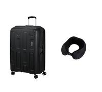 American tourister Ellipso 79 cm valigia rigida nero con cuscino da viaggio, black/grey
