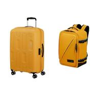 American Tourister Ellipso & Take2Cabin - Valigia, 68 cm, 64 L & Bagaglio a mano Ryanair, 25 x 20 x 40 cm, 24 L - Set da viaggio estivo Ellipso - Giallo