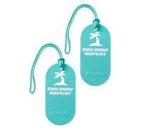 American Tourister etichette per valigie e borse, con stampa e scheda di indirizzo, set di 2 pezzi - Sun Surf Repeat