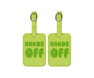 American Tourister Etichette per valigie e borse, con tracolla regolabile, inclusa scheda indirizzo, con stampa, set di 2 - Hands Off