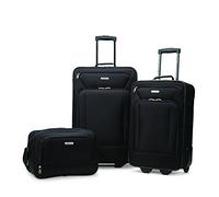 American Tourister Fieldbrook XLT Softside Valigia verticale, Nero, 4-Piece Set (BB/DF/21/25), Fieldbrook Xlt Softside Valigia verticale