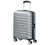 American Tourister Flashline Trolley da cabina, 55 cm | Argento, trolley rigido, 55H x 40W x 20D cm, 34 L, 2.6 kg, con lucchetto TSA e cinghie interne incrociate