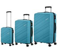 American Tourister Jetdriver 3.0, azzurro, Set S/M/L, Trolley rigido con ruote doppie a 360°
