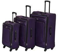 American Tourister Pop Max Softside Bagaglio morbido con ruote girevoli, Viola, 3-Piece Set (21/25/29)