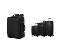 American Tourister Skymax & Take2Cabin - Set di 3 valigie & Bagaglio a mano Ryanair, 25 x 20 x 40 cm, 24 L - Set completo Skymax - Nero