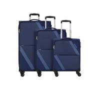 American Tourister Star Max 4 ruote Set di valigie 3 pezzi con piega di espansione blu