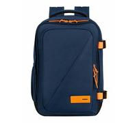 American Tourister Take2Cabin - Borsa da cabina Ryanair 25 x 20 x 40 cm, 24 L, 0,50 kg, bagaglio a mano, zaino aereo S sottosella, blu/arancione (blu scuro/arancione radioso)