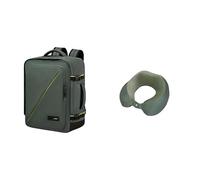 American Tourister Take2Cabin EasyJet, bagaglio a mano 36 x 20 x 45 cm, verde con cuscino da viaggio, verde oliva/lime