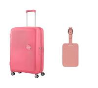 American Tourister Valigia rigida Soundbox 77 cm grande rosa con etichette per bagagli, rosa solare
