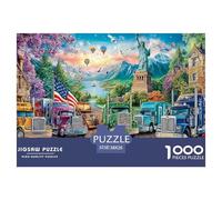 American Truck SceneOverwhelming 1000-Piece Jigsaw Puzzles for Adults A Crusade Through Impossible, Hard, And Difficult Challenging Puzzle Games - The Most Prestigious Gift for Adult And Teenage Conq