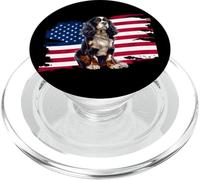 American USA Flag 4th July Patriotic Cavalier Spaniel Lover PopSockets PopGrip per MagSafe