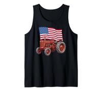 American USA Flag Tractor Farmer Canotta