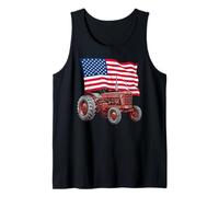 American USA Flag Tractor Farmer Canotta