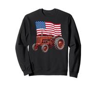 American USA Flag Tractor Farmer Felpa