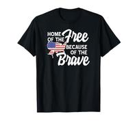 American USA Free And Brave 4 luglio Maglietta