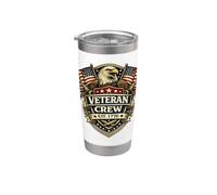 American Veteran Crew Est 1776 Eagle Shield Patriotic Stati Uniti Bicchiere termico in acciaio inox doppia parete
