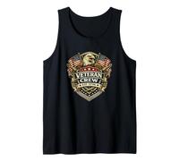 American Veteran Crew EST 1776 Eagle Shield Patriotic Stati Uniti Canotta