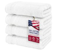 American Veteran Towel per il bagno, set di asciugamani da 4 pezzi Clearance Prime, 16 "28" 100% cotone turco asciugamani per il viso, set da bagno di 4, asciugamani bianchi