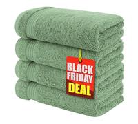 American Veteran Towel per il bagno, Set di asciugamani da 4 pezzi Clearance Prime, 16 "28" 100% cotone turco asciugamani per il viso, set da bagno di 4, asciugamani verde salvia