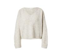 Pull ampio con scollo a V, maniche lunghe, EAST Beige M Tinta unita