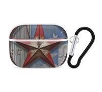 American Wastern Texas Star AirPods Pro Custodia protettiva con anello portachiavi, custodia protettiva rigida in PC per AirPods Pro di seconda generazione, per donne e uomini, facile da aprire