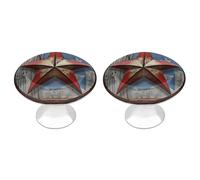 American Wastern Texas Star - Confezione da 2 pomelli vintage per armadietti da cucina, in acciaio inox, decorativi, per cassettiere, cassetti, bagno, armadio, porta a due ante