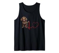 American Water Spaniel Cane Battito Cardiaco ECG Divertente Amante dei Cani Canotta