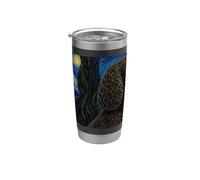 American Water Spaniel Cane Van Gogh Notte Stellata Bicchiere termico in acciaio inox doppia parete