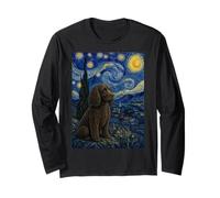 American Water Spaniel Cane Van Gogh Notte Stellata Maglia a Manica