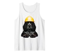American Water Spaniel Dog Yellow Hard Hat Casco Worker Dad Canotta