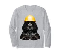 American Water Spaniel Dog Yellow Hard Hat Casco Worker Dad Maglia a Manica