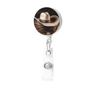American West Rodeo Hat Badge Bobine retrattile porta badge con clip porta badge carino porta carte d'identità porta badge clip per donne uomini