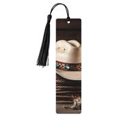American West Rodeo Hat Segnalibri in legno per gli amanti dei libri, segnalibro fai da te fatto a mano con nappe colorate Marcatori di pagina stampati su entrambi i lati, accessori artistici per