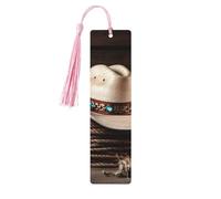 American West Rodeo Hat Segnalibri in legno per gli amanti dei libri, segnalibro fai da te fatto a mano con nappe colorate Marcatori di pagina stampati su entrambi i lati, accessori artistici per