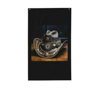 American West Rodeo Hat Stampa Bandiera decorativa per esterni Bandiera dovere Display Interno Yard Stagioni Decorazioni per le vacanze