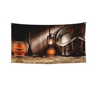 American West Rodeo Printing Outdoor Indoor Banner Holiday segno decorativo con 4 occhielli in metallo, creatore di atmosfera festiva