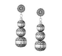 American West Sterling Silver Native Pearl Graduated Drop Earrings