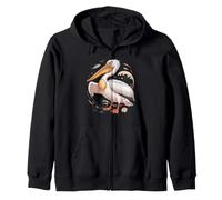 American White Pelican Sea Bird Birder Felpa con Cappuccio