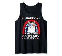American Wirehair Cat Happy 4th of July Patriotic Cats Lover Canotta