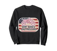 American Womens Dirt Bikes e Mascara Girl Motorcycle Rider Felpa