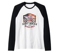 American Womens Dirt Bikes E Mascara Ragazza Motocross Rider Maglia con Maniche Raglan
