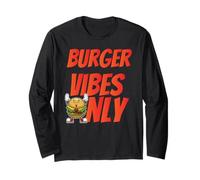 Americana Burger Amante Divertente Fast Food Vibes 50s Diner Retro Maglia a Manica