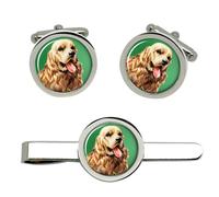 Americana Cocker Spaniel Gemelli E Fermacravatta Set