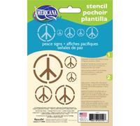 Americana Decor Peace Signs Stencil, Blu, 5 x 17,8 cm