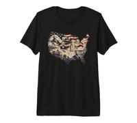Americana Storia USA Mappa Vintage Maglietta Premium